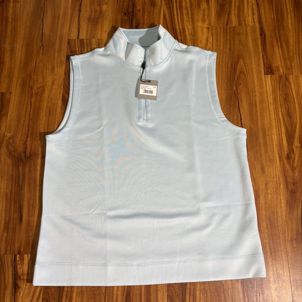 NEW Hickey Freeman Men's Large Blue 1/4 Zip Vest NWT $99.50